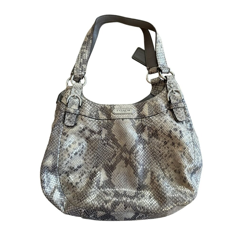 Coach Madison Metallic Python Lindsey Satchel Sho… - image 1